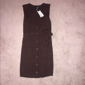 New H&M sleeveless vest sweater dress in brown XS